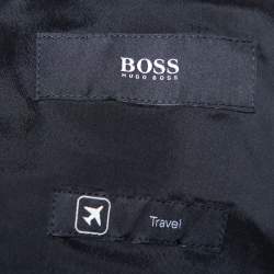 مملوكة مسبقًا بذلة بوس باي هوغو بوس ترافيل صوف أسود مقاس كبير (لارج)