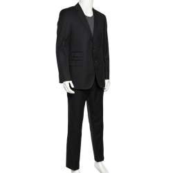 مملوكة مسبقًا Boss By Hugo Boss Black Wool Super110 Suit L
