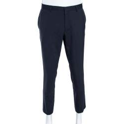 Pre Owned Boss By Hugo Boss Midnight Blue Wool Formal Pants XL