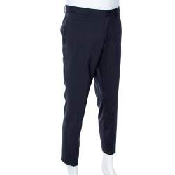 Pre Owned Boss By Hugo Boss Midnight Blue Wool Formal Pants XL