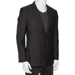 مملوكة مسبقًا Boss By Hugo Boss Grey Wool Huge4/Geniue3 Single Breasted M