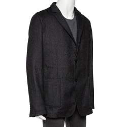 Pre Owned Boss By Hugo Boss Grey Wool Single Breasted Tailored Blazer XXXL 