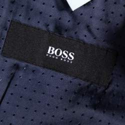 Pre Owned Boss By Hugo Boss Blue Virgin Wool Single Breasted Blazer XL