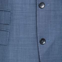 Pre Owned Boss By Hugo Boss Blue Virgin Wool Single Breasted Blazer XL