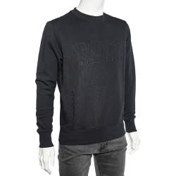 Pre Owned Boss By Hugo Boss Black Cotton Knit Salbo Pullover S
