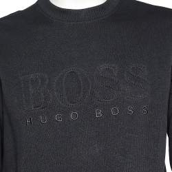 Pre Owned Boss By Hugo Boss Black Cotton Knit Salbo Pullover S