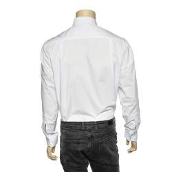 مملوكة مسبقًا قميص بوس باي هوغو بوس قطن أبيض بأزرار أمامية مقاس متوسط - ميديوم