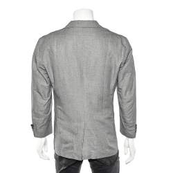 Boss By Hugo Boss Grey Linen Button Front Blazer XXL