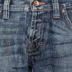 Pre Owned Boss By Hugo Boss Blue Wash Faded Effect Denim Regular Fit Jeans L