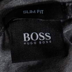 مملوكة مسبقًا تي شيرت بوس باي هوغو بوس تريكو قطن رصاصي رقبة مستديرة مقاس كبير (لارج)