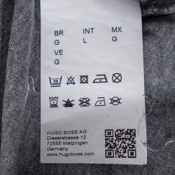 مملوكة مسبقًا تي شيرت بوس باي هوغو بوس تريكو قطن رصاصي رقبة مستديرة مقاس كبير (لارج)