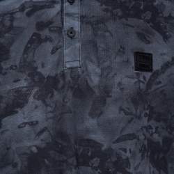 Pre Owned Boss By Hugo Boss Grey Printed Cotton Pique Paive Polo T-Shirt XXL