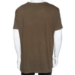 Pre Owned تي شيرت بوس باي هوغو بوس قطن أخضر بالشعار مقاس كبير جدًا جدًا - إكس إكس لارج