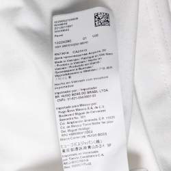 مملوكة مسبقًا تي شيرت بولو بوس باي هوغو بوس شبك و قطن أبيض بطبعة الشعار مقاس كبير جدًا جدًا - إكس إكس لارج