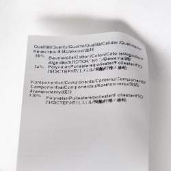 مملوكة مسبقًا تي شيرت بولو بوس باي هوغو بوس شبك و قطن أبيض بطبعة الشعار مقاس كبير جدًا جدًا - إكس إكس لارج