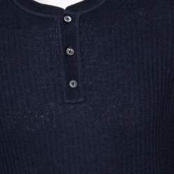 Pre Owned Boss By Hugo Boss Navy Blue Cotton Ebri Sweater L