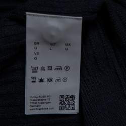 Pre Owned Boss By Hugo Boss Navy Blue Cotton Ebri Sweater L
