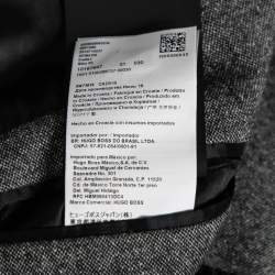 Pre Owned جاكيت بلايزر بوس باي بوس هاديك1 طبقات ألياف صناعية وصوف رصاصي مقاس وسط ( ميديوم )