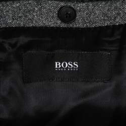 Pre Owned جاكيت بلايزر بوس باي بوس هاديك1 طبقات ألياف صناعية وصوف رصاصي مقاس وسط ( ميديوم )