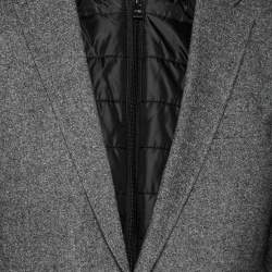 Pre Owned جاكيت بلايزر بوس باي بوس هاديك1 طبقات ألياف صناعية وصوف رصاصي مقاس وسط ( ميديوم )