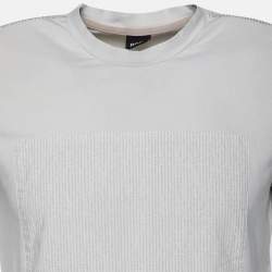 Pre Owned Boss By Hugo Boss Grey Stretch Cotton Slim Fit T-Shirt M