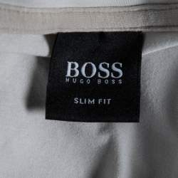 Pre Owned Boss By Hugo Boss Grey Stretch Cotton Slim Fit T-Shirt M