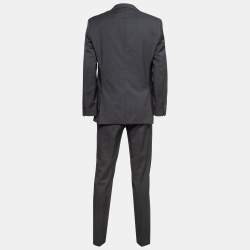 Boss By Hugo Boss Charcoal Grey Micro Checked Wool The Grand/Central US Suit L 
