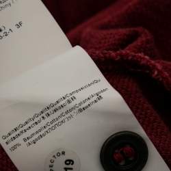 Pre Owned تي شيرت بولو بوس أورانج باي هوغو بوس قطن أحمر منقوش بأكمام قصيرة مقاس متوسط - ميديوم