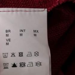 Pre Owned تي شيرت بولو بوس أورانج باي هوغو بوس قطن أحمر منقوش بأكمام قصيرة مقاس متوسط - ميديوم