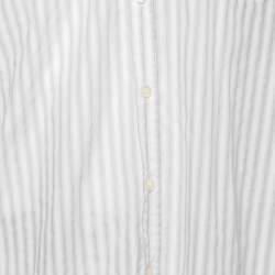 Pre Owned قميص بوس باي هوغو بوس قطن مخطط أبيض مقاس كبير جدا جدا