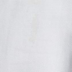 Pre Owned قميص بوس باي هوغو بوس جانت قطن أبيض بقصة ضيقة وأكمام مزدزجة مقاس كبير جدًا - إكس لارج 