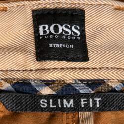 Pre Owned Boss By Hugo Boss Mustard Cotton Slim Fit Jeans M Waist 34"