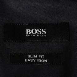 Pre Owned Boss By Hugo Boss Navy Blue Cotton Jerris Slim Fit Shirt L