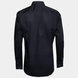Pre Owned Boss By Hugo Boss Navy Blue Cotton Jerris Slim Fit Shirt L