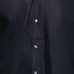 Pre Owned Boss By Hugo Boss Navy Blue Cotton Jerris Slim Fit Shirt L