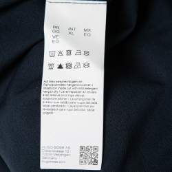 Pre Owned Boss By Hugo Boss Navy Blue Cotton Pique Slim-Fit Polo Shirt XL