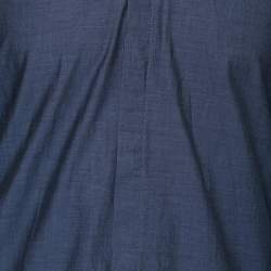 مملوكة مسبقًا قميص بوس باي هوغو بوس قطن أزرق قصة سليم بأزرار أمامية مقاس صغير - سمول