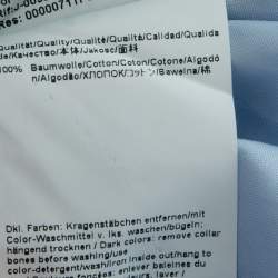 Pre Owned Boss By Hugo Boss Blue Cotton Slim Fit Button Front Shirt L