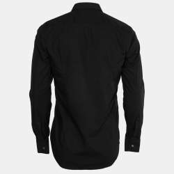 مملوكة مسبقًا Boss By Hugo Boss Black Cotton Slim Fit Button Front Shirt M