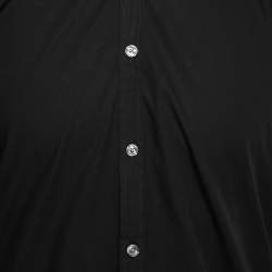 مملوكة مسبقًا Boss By Hugo Boss Black Cotton Slim Fit Button Front Shirt M