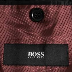 Pre Owned Boss By Hugo Boss Dark Grey Wool Single-Breasted Suit L