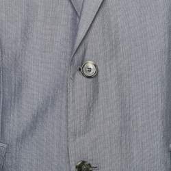 Boss By Hugo Boss Blue Grey Wool James 4/Sharp 6 Blazer 2XL