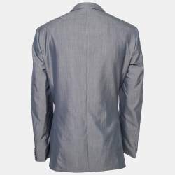 Boss By Hugo Boss Blue Grey Wool James 4/Sharp 6 Blazer 2XL