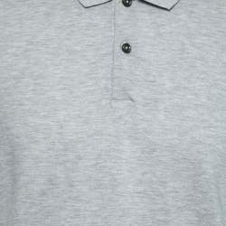 Pre Owned Boss By Hugo Boss Grey Colorblock Cotton Polo T-Shirt L