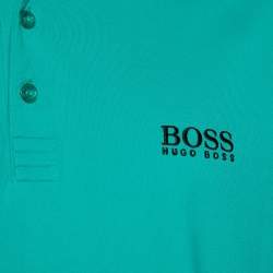 Pre Owned Boss By Hugo Boss Green Cotton Knit Polo T-Shirt XL