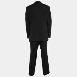 Pre Owned Boss By Hugo Boss Black Wool Single-Breasted Suit 3XL