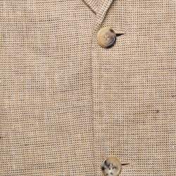 Pre Owned Boss By Hugo Boss Vintage Beige Linen Single-Breasted Burton Blazer L