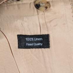Pre Owned Boss By Hugo Boss Vintage Beige Linen Single-Breasted Burton Blazer L
