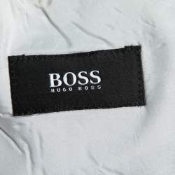 Pre Owned Boss By Hugo Boss Vintage Light Blue Linen Single-Breasted Connery Blazer L 