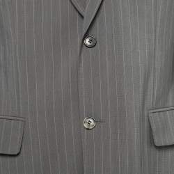 Boss by Hugo Boss Vintage Grey Striped Wool Single-Breasted Gable/Vegas Suit XL